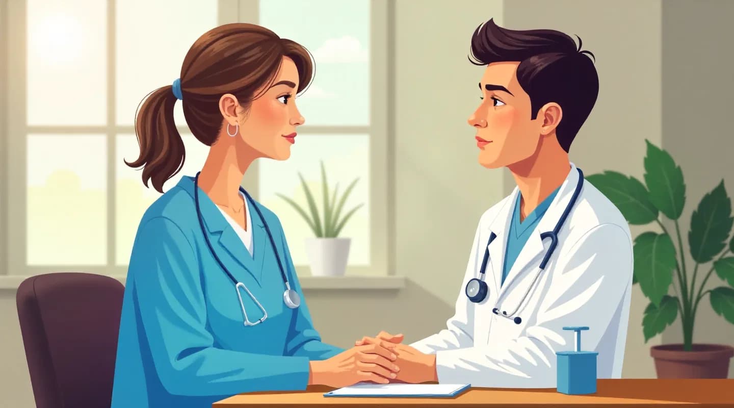 Pacient care discută cu medicul notițele din jurnalul alimentar